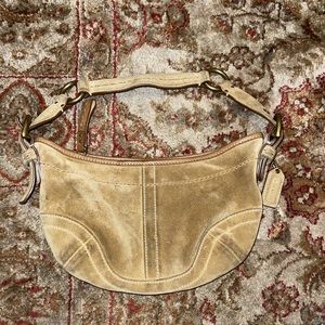 VINTAGE COACH SUEDE TAN BROWN HOBO BAG